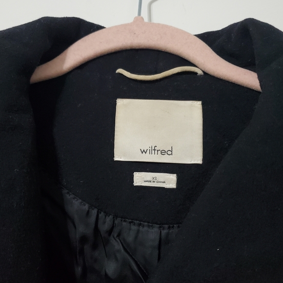 Wilfred Cocoon Coat Italian Wool Cashmere Blend Black XSmall - Picture 3 of 15